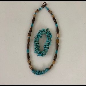 Turquoise Necklace Bracelet Set